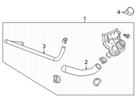 2021 GMC Sierra 2500 HD Fuel System Components Filler Pipe Diagram for 84861903