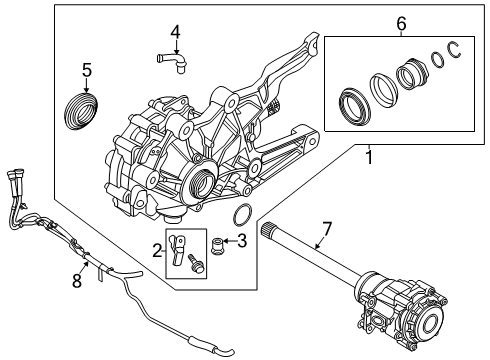 2020 Lincoln Aviator Carrier & Components - Front Inner Shaft Diagram for L1MZ-3D102-BA