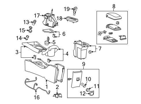 2006 Chevrolet Monte Carlo Front Console Console Diagram for 15875674