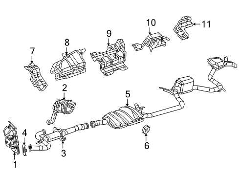 2017 Chrysler Pacifica Exhaust Manifold Manifold-Exhaust And Catalytic Conve Diagram for 68184158AB