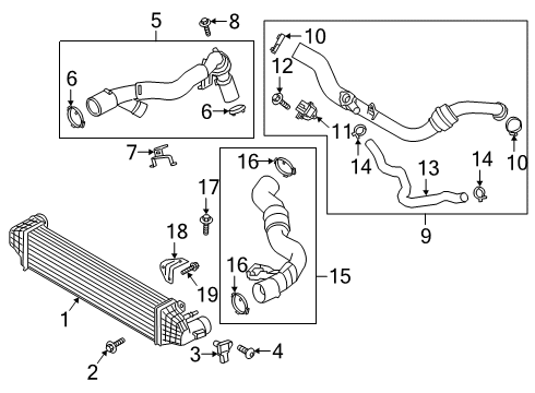 2022 Ford Police Interceptor Utility Intercooler Front Duct Diagram for L1MZ-6C646-D