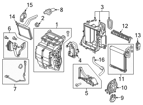 2016 Honda HR-V A/C & Heater Control Units Switch Assy., Auto Air Conditioner Diagram for 79602-T7W-A82