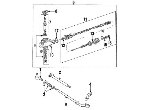 1994 Ford F-150 P/S Pump & Hoses, Steering Gear & Linkage Adjust Tube Diagram for E7TZ-3281-B