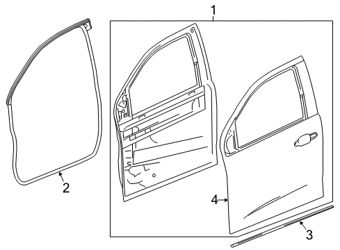 2020 GMC Canyon Front Door Door Weatherstrip Diagram for 84234297