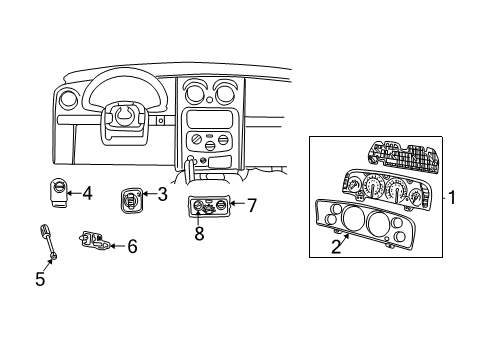 2006 Jeep Liberty Instruments & Gauges Cluster-Instrument Panel Diagram for 56044865AD