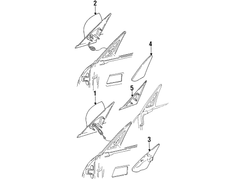 1998 Plymouth Neon Outside Mirrors Driver Side Mirror Outside Rear View Diagram for 4783401
