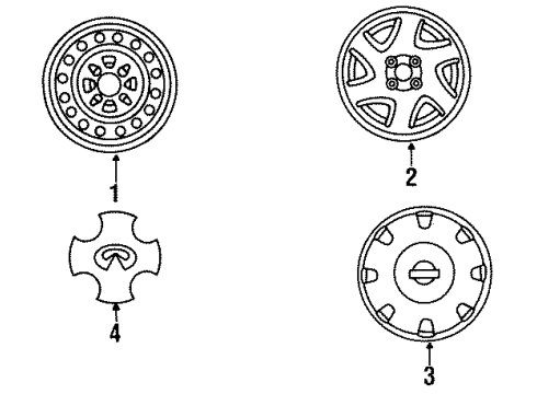 1993 Infiniti G20 Wheels, Covers & Trim Ornament-Disc Wheel Diagram for 40342-63J00