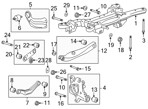 2014 Buick Regal Rear Suspension Components, Lower Control Arm, Upper Control Arm, Stabilizer Bar Leading Arm Diagram for 13219171