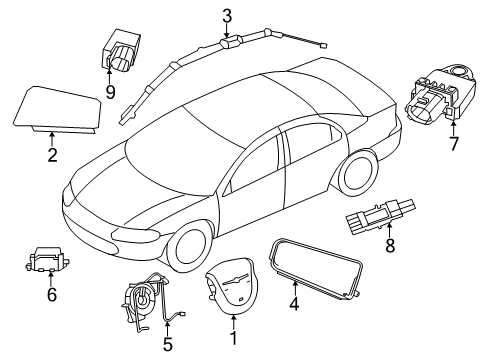 2009 Dodge Avenger Air Bag Components CLKSPRING-Steering Column Control Mod Diagram for 5156133AB