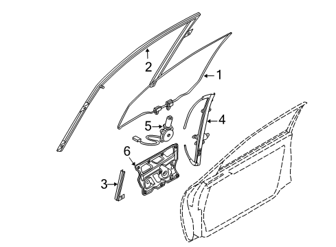 2006 Nissan Maxima Front Door Glass Run Rubber-Front Door, RH Diagram for 80330-7Y000