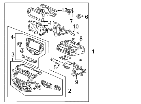2003 Honda Accord Global Positioning System Bracket, L. Side Diagram for 39177-SDA-A41