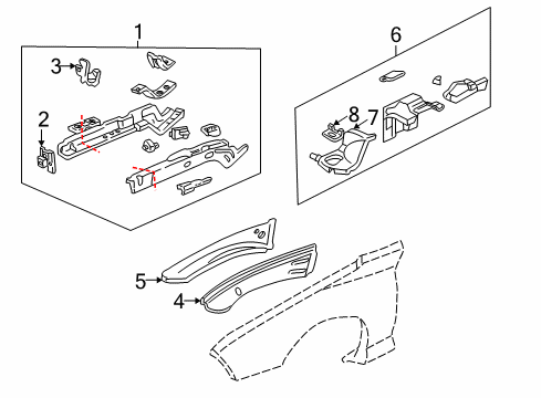 2001 Chevrolet Camaro Structural Components & Rails Fuse Box Diagram for 12146075