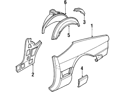 1987 Cadillac Allante Quarter Panel & Components Actuator Diagram for 20697330