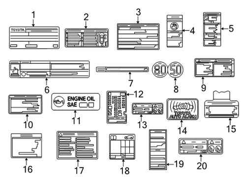 2022 Toyota Sienna Information Labels Caution Label Diagram for 74528-08051
