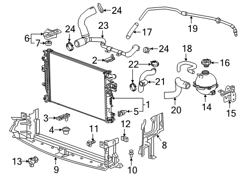 2020 Buick Regal Sportback Automatic Temperature Controls Radiator Lower Bracket Diagram for 23336327