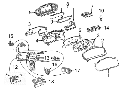 2003 Lexus LS430 Traction Control Components Computer, Combination Meter Diagram for 83801-50101