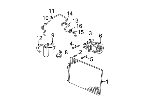 2002 Jeep Liberty A/C Condenser, Compressor & Lines COMPRES0R-Air Conditioning Diagram for RL037524AE