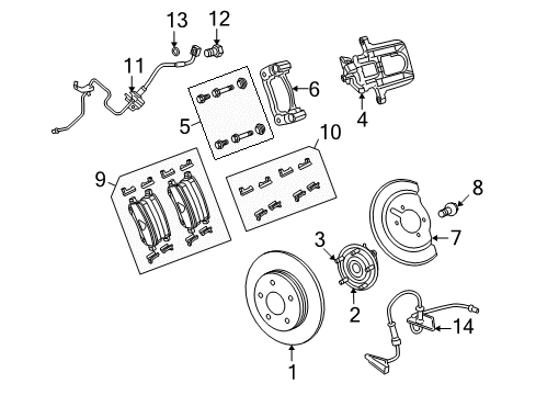 2009 Dodge Journey Brake Components Sensor-Anti-Lock Brakes Diagram for 4743869AF