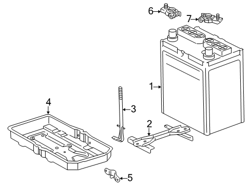 1998 Toyota RAV4 Battery Hold Down Bolt Diagram for 74407-42010