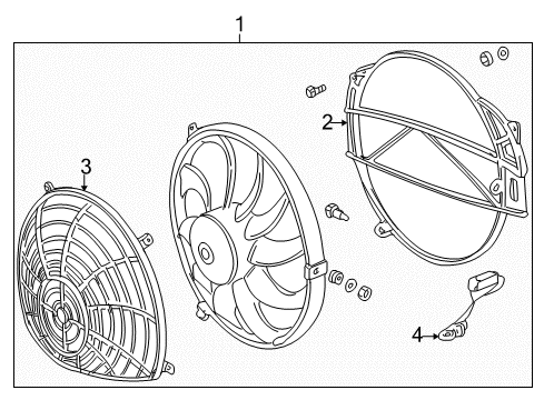 2000 BMW Z3 A/C Condenser Fan Protection Grid For Additional Fan Diagram for 64542228434