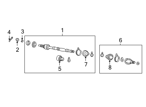 2005 Hyundai Accent Drive Axles - Front Joint Assembly-Constant Velocity R Diagram for 49500-25512