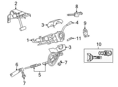 2006 Dodge Ram 1500 Switches Column-Steering Diagram for 5057264AD