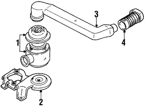 1992 Chevrolet Camaro Air Intake Duct-Rear Air Intake Diagram for 14102625