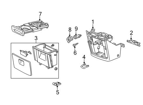 2004 Honda CR-V Front Console Holder Assembly, Cup (Dark Saddle) Diagram for 77230-S9A-A01ZB