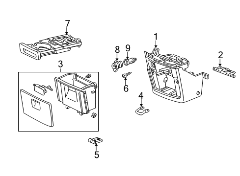 2005 Honda CR-V Front Console Cover, Center (Lower) *YR239L* (KI IVORY) Diagram for 77291-S9A-A01ZC