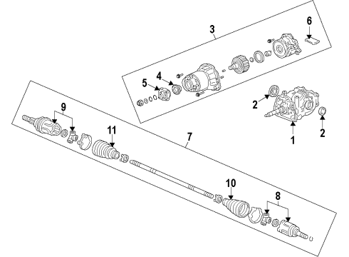 2013 Honda Crosstour Rear Axle, Axle Shafts & Joints, Differential, Drive Axles, Propeller Shaft Shaft Assembly, Propeller Diagram for 40100-TP7-A01