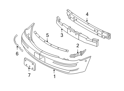 2005 Ford Five Hundred Front Bumper Absorber Diagram for 5G1Z-17C882-AA