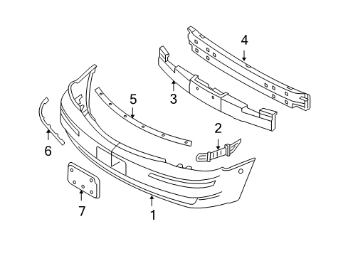 2005 Ford Five Hundred Front Bumper Bumper Cover Diagram for 5G1Z-17D957-BAB