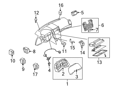 2009 Infiniti G37 Cluster & Switches, Instrument Panel Instrument Cluster Speedometer Assembly Diagram for 24820-JJ51D