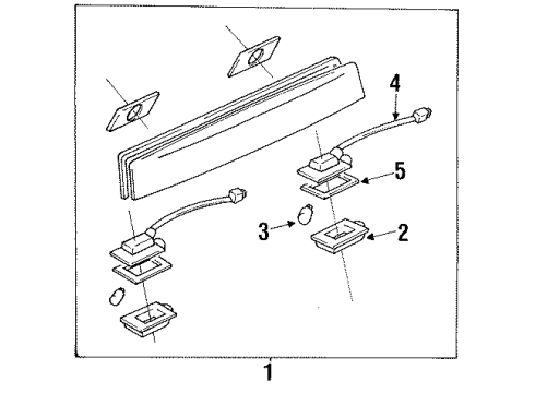 1993 Ford Escort Tail Lamps, License Lamps License Lamp Diagram for F3CZ13550A