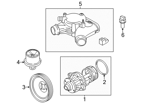 2010 BMW M3 Powertrain Control Thermostat Housing Diagram for 11537838480