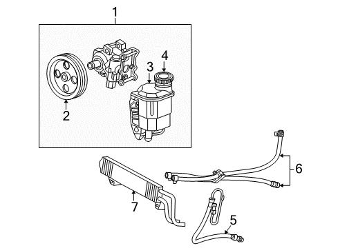 2009 Dodge Ram 2500 P/S Pump & Hoses Hose-Power Steering Pressure Diagram for 52122379AE