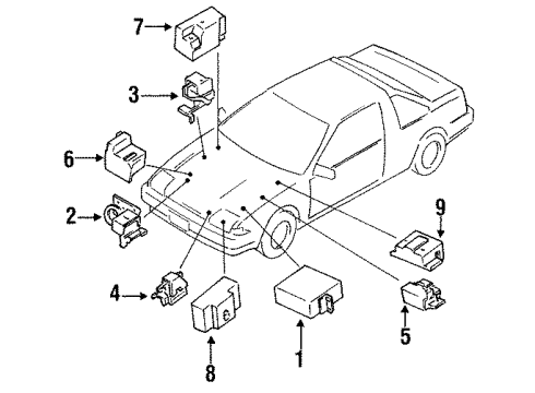 1990 Nissan Pulsar NX Air Bag Components Sensor-Air Bag Front RH Diagram for J8582-84M65