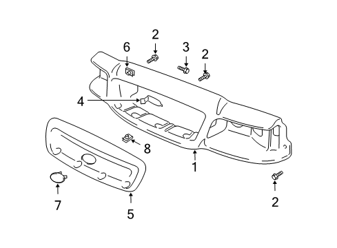 2006 Ford Crown Victoria Front Panel Front Panel Diagram for 6W7Z-8190-A