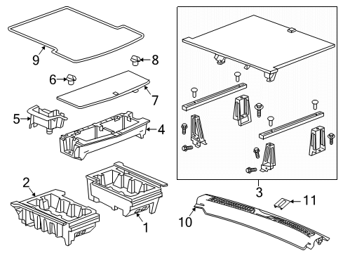 2019 GMC Acadia Interior Trim - Rear Body Compartment Box Diagram for 84202009