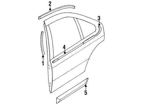 1998 Nissan Sentra Exterior Trim - Rear Door Moulding-Rear Door, RH Diagram for 82870-8B919