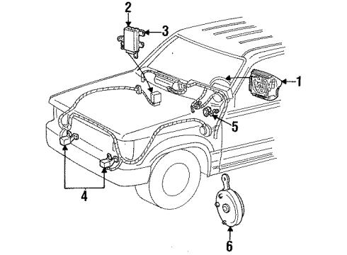 1995 Ford Ranger Air Bag Components Front Sensor Diagram for F5TZ-14B004-E