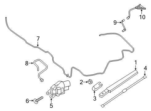 2020 Ford Edge Wipers Connector Hose Diagram for KT4Z-17A605-C