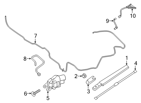 2020 Ford Edge Wipers Washer Nozzle Diagram for FT4Z-17603-A