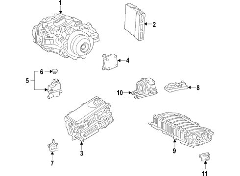 2020 Lexus UX250h Hybrid Components, Battery, Cooling System Tank Assembly Inverter Diagram for G91H0-76010