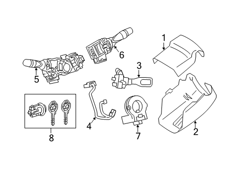 2009 Toyota Camry Cruise Control System Lower Column Cover Diagram for 45287-06140-B0