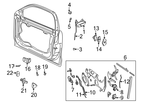 2002 Chevrolet Malibu Front Door Lock Module Diagram for 22723562
