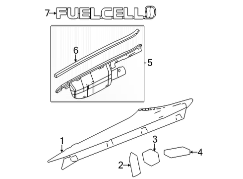 2017 Toyota Mirai Exterior Trim - Fender Seal Diagram for 53388-62010