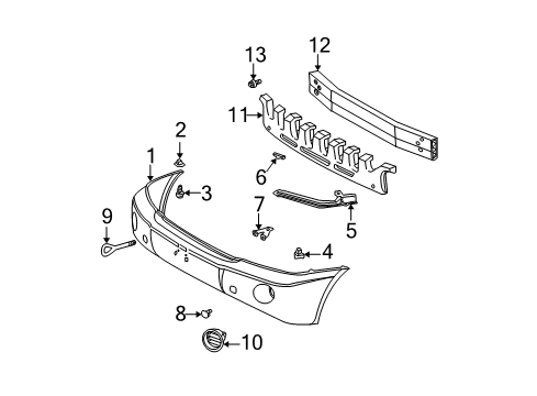 2004 Toyota Highlander Front Bumper Bumper Cover Diagram for 52119-48917