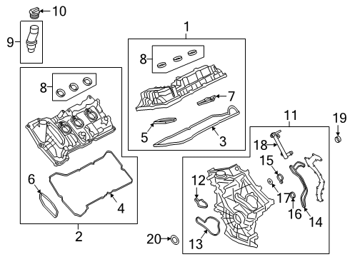 2022 Ford Police Interceptor Utility Valve & Timing Covers Timing Cover Gasket Diagram for L1MZ-6020-B