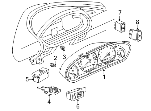 2002 BMW Z3 Instruments & Gauges Headlight Switch Diagram for 61318353508